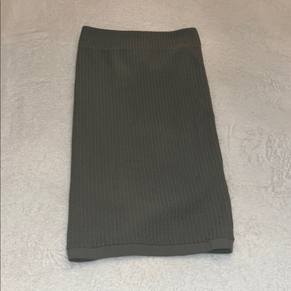 Marciano Green Ribbed Pencil Midi Skirt